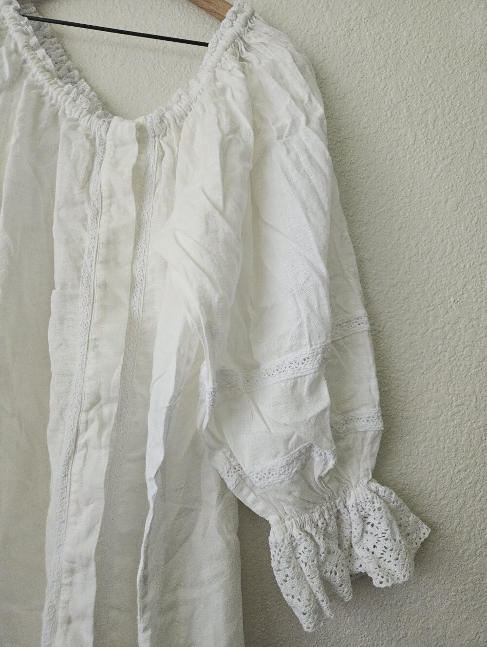 Sleeper 100% linen paloma crochet lace midi dress, one size - Picture 10 of 16